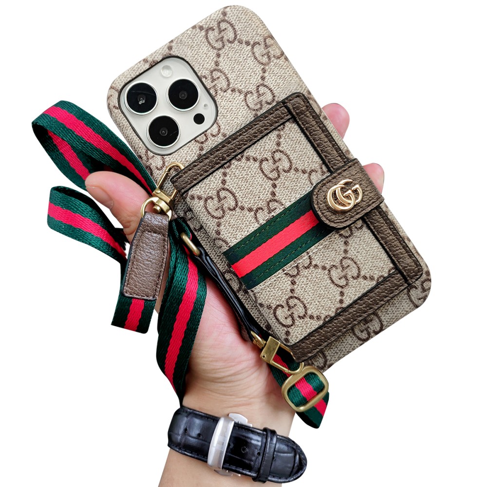 Asluxe Luxury iphone case with wallet and lanyard