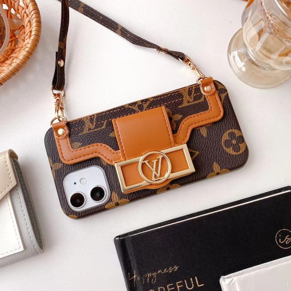 Asluxe luxury iphone case with wallet and straps