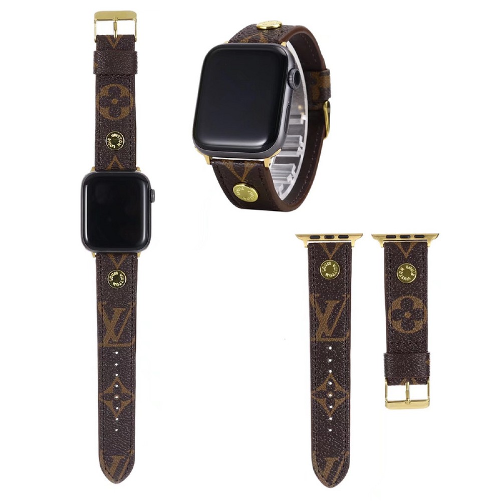 Asluxe Classic designer watch band with gold buckle