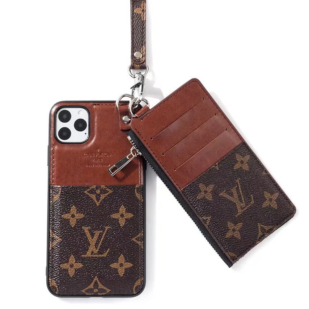 Asluxe 2-in-1 wallet iPhone case with strap and credit card holder