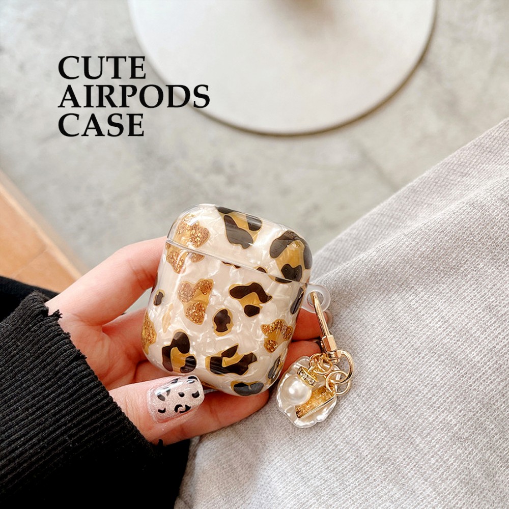 asluxe stylish leopard print airpods case